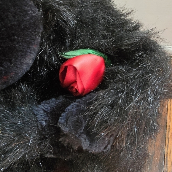 Vintage 80s Fine Toys Black Gorilla Rose Plush Stuffed Animal 12" - Picture 10 of 14